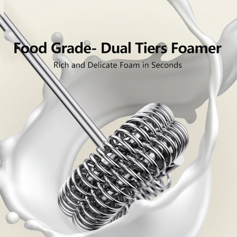 Rechargeable Electric Milk Frother — 3 Speed Settings