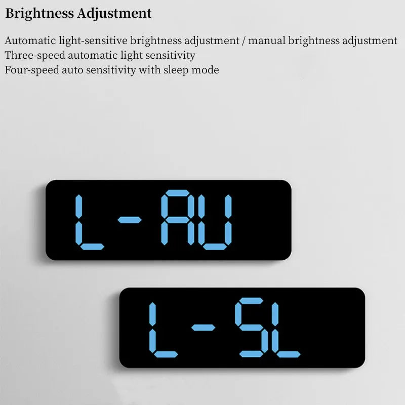 Large Digital Wall Clock — LED Display, Temperature, Humidity & Auto Dimmer