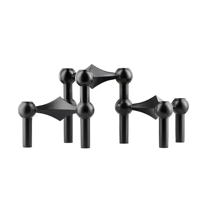 Nordic Molecular Candle Holder — Modern Metal Centerpiece for Living Room & Dining Table