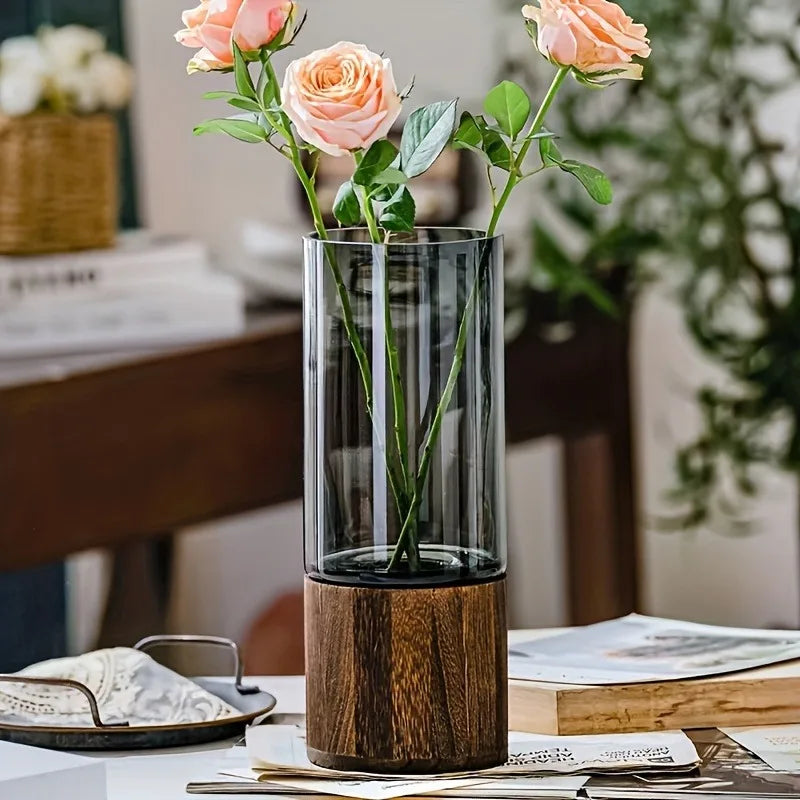 Luxury Retro Glass Vase — Elegant Table Decor for Modern Homes