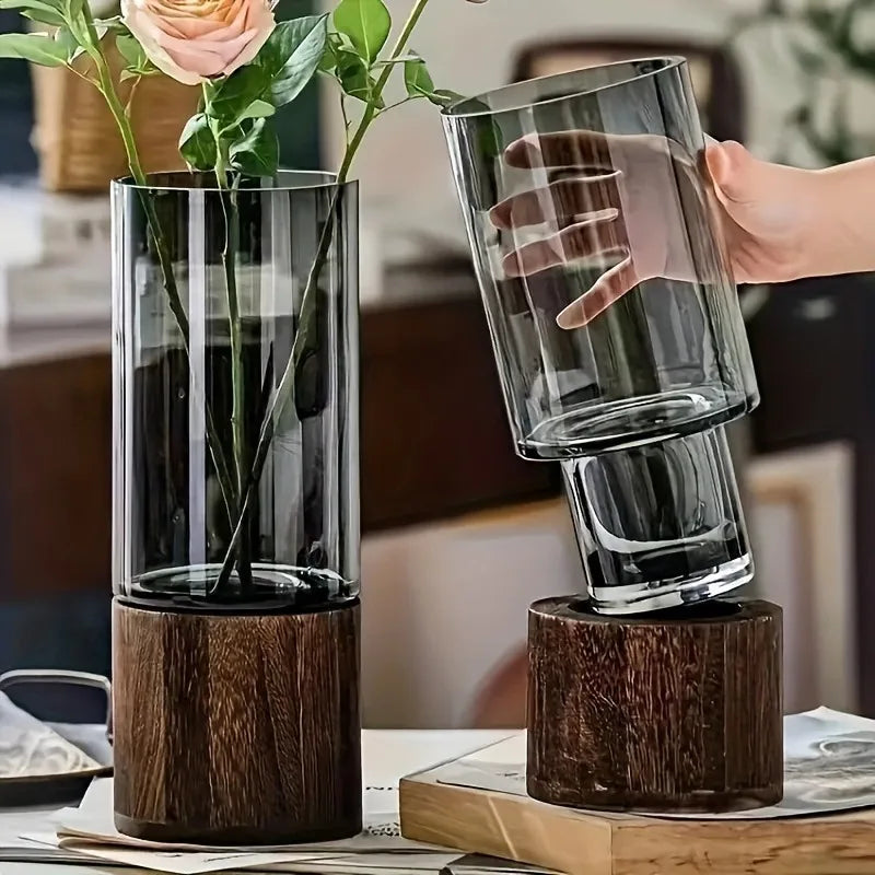 Luxury Retro Glass Vase — Elegant Table Decor for Modern Homes