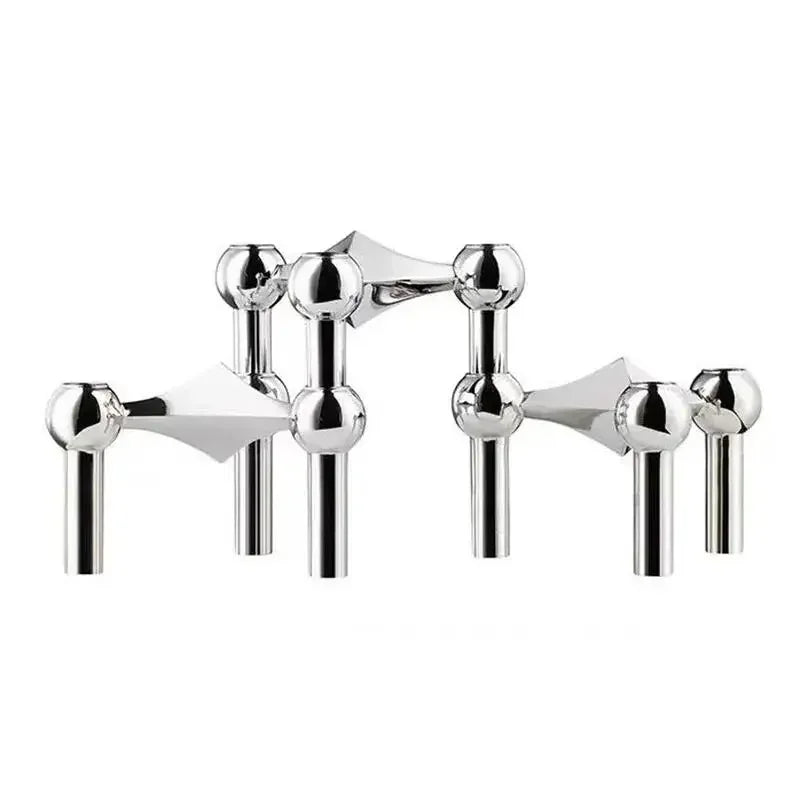 Nordic Molecular Candle Holder — Modern Metal Centerpiece for Living Room & Dining Table