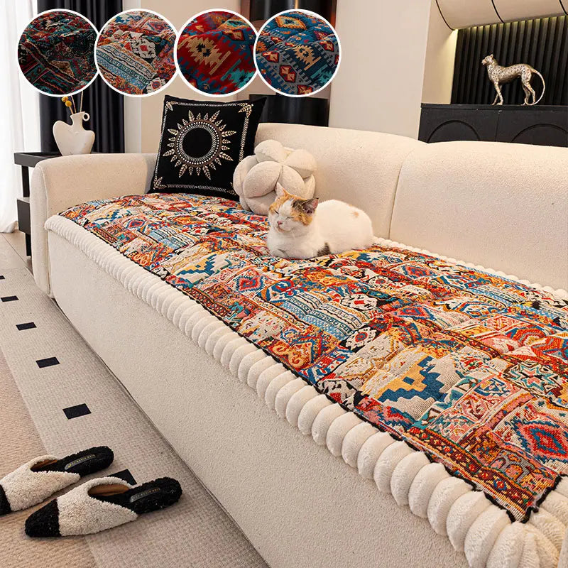 Bohemian Sofa Cushion Cover — Thick Anti-Slip, Fall & Winter Edition