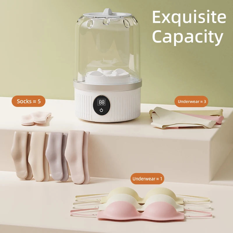 Mini Wireless Washing Machine — For Underwear, Socks & Pet Clothes