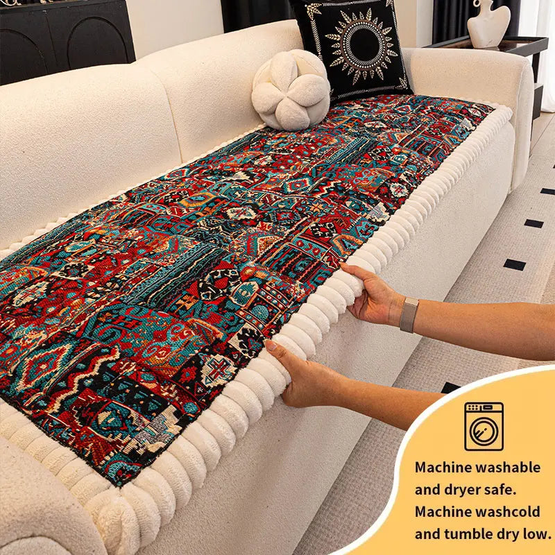 Bohemian Sofa Cushion Cover — Thick Anti-Slip, Fall & Winter Edition