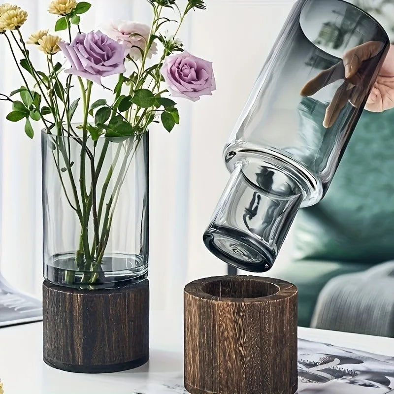 Luxury Retro Glass Vase — Elegant Table Decor for Modern Homes