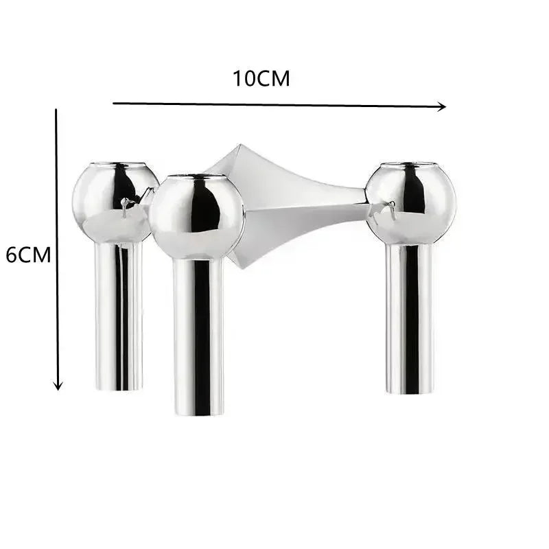 Nordic Molecular Candle Holder — Modern Metal Centerpiece for Living Room & Dining Table