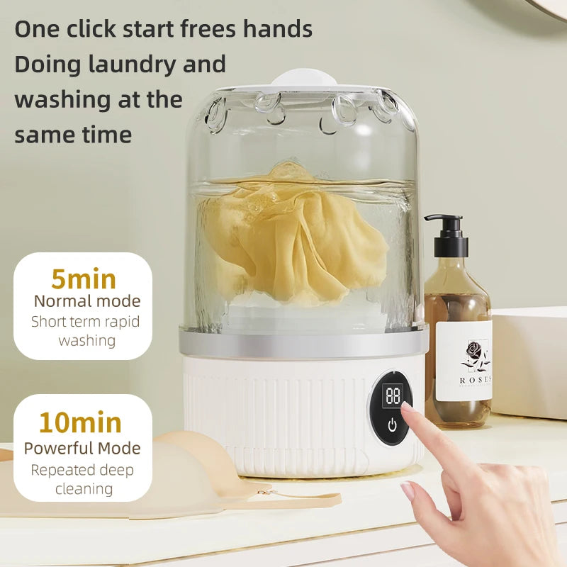 Mini Wireless Washing Machine — For Underwear, Socks & Pet Clothes