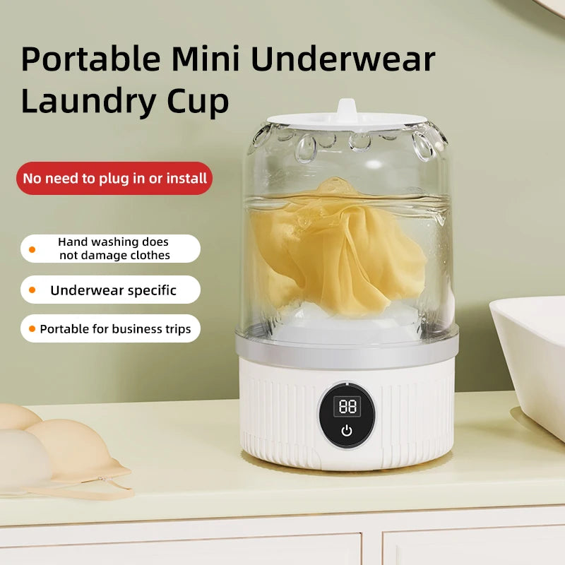 Mini Wireless Washing Machine — For Underwear, Socks & Pet Clothes