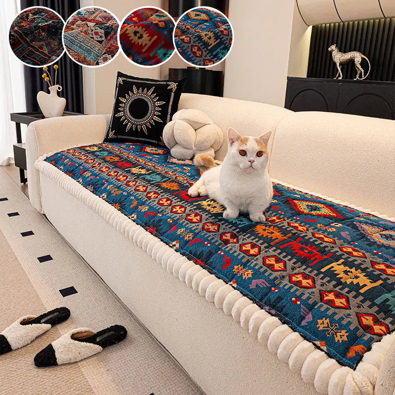 Bohemian Sofa Cushion Cover — Thick Anti-Slip, Fall & Winter Edition