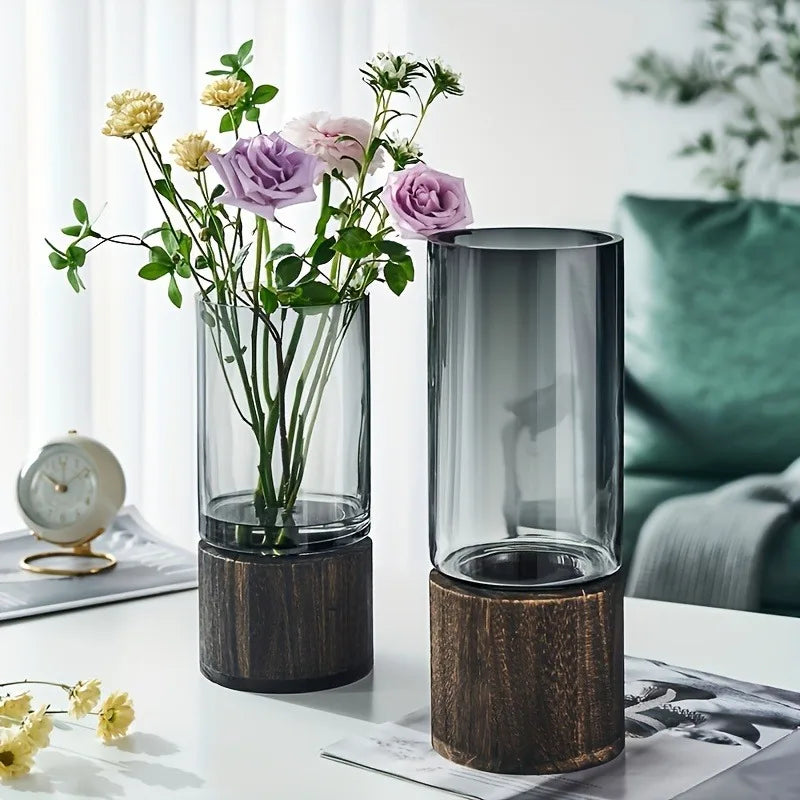 Luxury Retro Glass Vase — Elegant Table Decor for Modern Homes